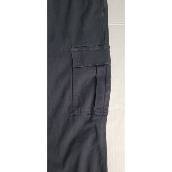 Tahari Pull On Cargo Jogger Pants Womens Medium Black High Rise Pockets Cotton - Picture 4 of 12